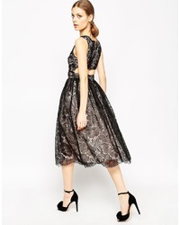 schwarzes Midikleid aus Spitze von Asos