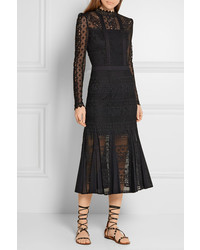 schwarzes Midikleid aus Spitze von Temperley London