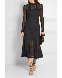 schwarzes Midikleid aus Spitze von Temperley London