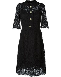 schwarzes Midikleid aus Spitze von Dolce & Gabbana