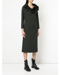 schwarzes Midikleid mit Rüschen von Junya Watanabe Comme Des Garçons Vintage