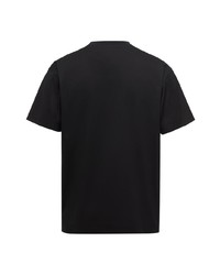 schwarzes T-Shirt mit einem Rundhalsausschnitt mit Farbverlauf von Prada