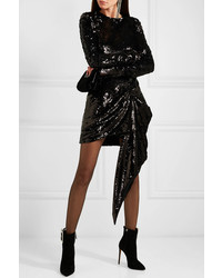 schwarzes figurbetontes Kleid aus Pailletten von 16Arlington