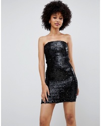 schwarzes figurbetontes Kleid aus Pailletten von New Look