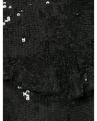schwarzes Pailletten T-shirt von P.A.R.O.S.H.