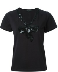 schwarzes Pailletten T-shirt von Marc Jacobs