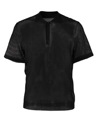 schwarzes Polohemd aus Netzstoff von DSQUARED2