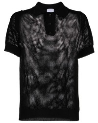 schwarzes Polohemd aus Netzstoff von PT TORINO