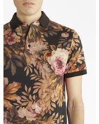 schwarzes Polohemd mit Blumenmuster von Etro