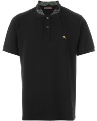 schwarzes Polohemd mit Paisley-Muster von Etro