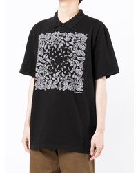schwarzes Polohemd mit Paisley-Muster von Kenzo