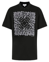 schwarzes Polohemd mit Paisley-Muster von Kenzo