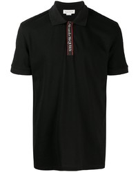 schwarzes Polohemd von Alexander McQueen