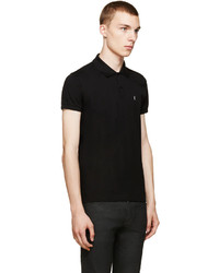 schwarzes Polohemd von Saint Laurent