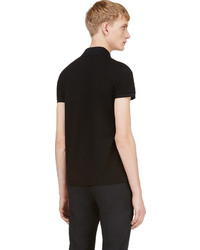 schwarzes Polohemd von Saint Laurent