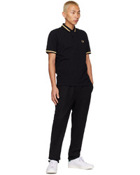 schwarzes Polohemd von Fred Perry