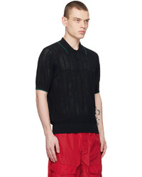 schwarzes Polohemd von Dries Van Noten