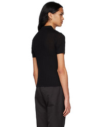 schwarzes Polohemd von Dion Lee