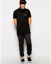 schwarzes Polohemd von Asos