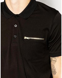 schwarzes Polohemd von Asos