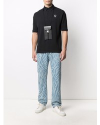 schwarzes Polohemd von Raf Simons X Fred Perry