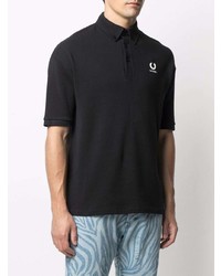 schwarzes Polohemd von Raf Simons X Fred Perry