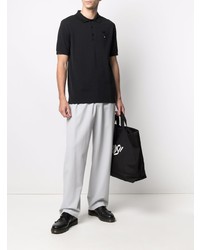 schwarzes Polohemd von Raf Simons X Fred Perry