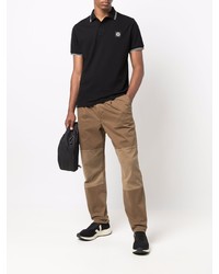 schwarzes Polohemd von Stone Island