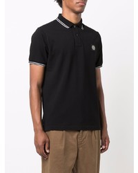 schwarzes Polohemd von Stone Island