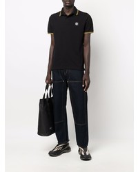 schwarzes Polohemd von Stone Island