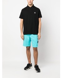 schwarzes Polohemd von Stone Island