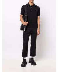 schwarzes Polohemd von Raf Simons