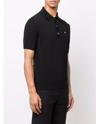 schwarzes Polohemd von Raf Simons