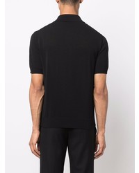 schwarzes Polohemd von Raf Simons