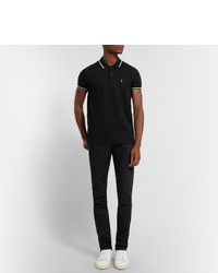 schwarzes Polohemd von Saint Laurent