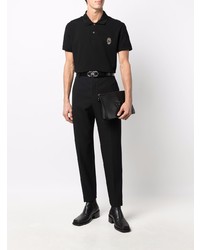 schwarzes Polohemd von Alexander McQueen