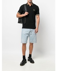 schwarzes Polohemd von Fred Perry