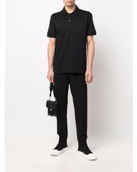 schwarzes Polohemd von Alexander McQueen