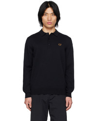 schwarzes Polohemd von Fred Perry