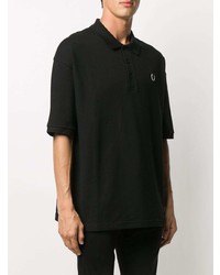 schwarzes Polohemd von Raf Simons X Fred Perry