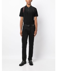 schwarzes Polohemd von Alexander McQueen