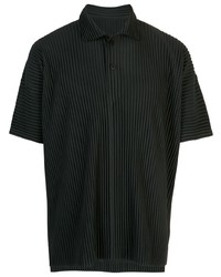 schwarzes Polohemd von Homme Plissé Issey Miyake