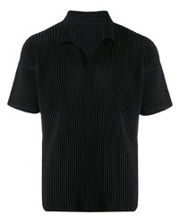 schwarzes Polohemd von Homme Plissé Issey Miyake