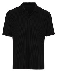 schwarzes Polohemd von Homme Plissé Issey Miyake