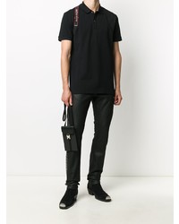 schwarzes Polohemd von Alexander McQueen