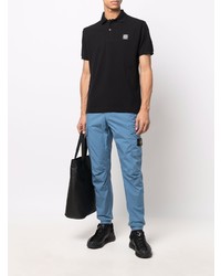 schwarzes Polohemd von Stone Island