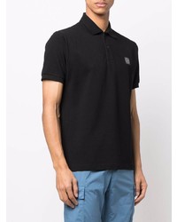 schwarzes Polohemd von Stone Island