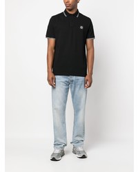 schwarzes Polohemd von Stone Island