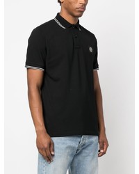 schwarzes Polohemd von Stone Island