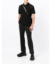 schwarzes Polohemd von Alexander McQueen